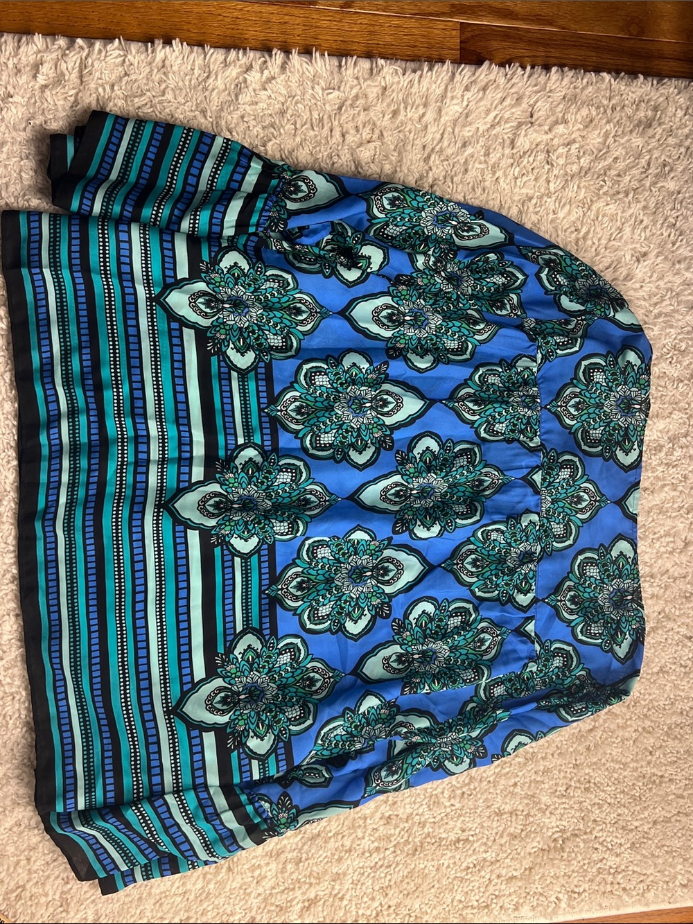 WOMENS KAARI BLUE FLORAL BORDERS TOP SIZE XL NWT - Picture 11 of 14